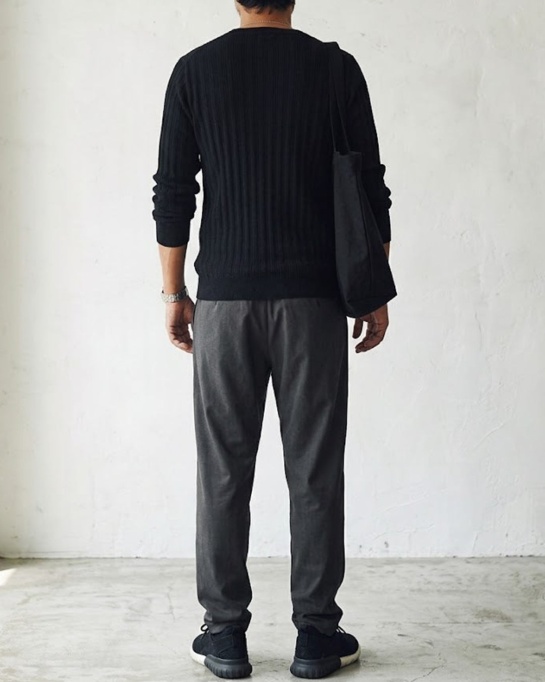 Ribbed Henley Neck Layered Knit Sweater｜BM-T-186