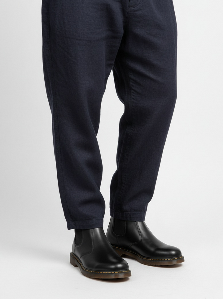 Side Gore Black Mid-Top Leather boots｜BM-SH-14