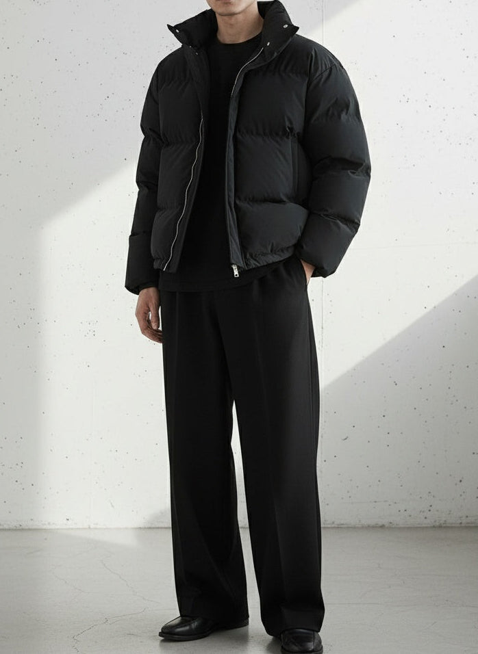 Padded Warm Jacket Black Casual｜BM-O-117