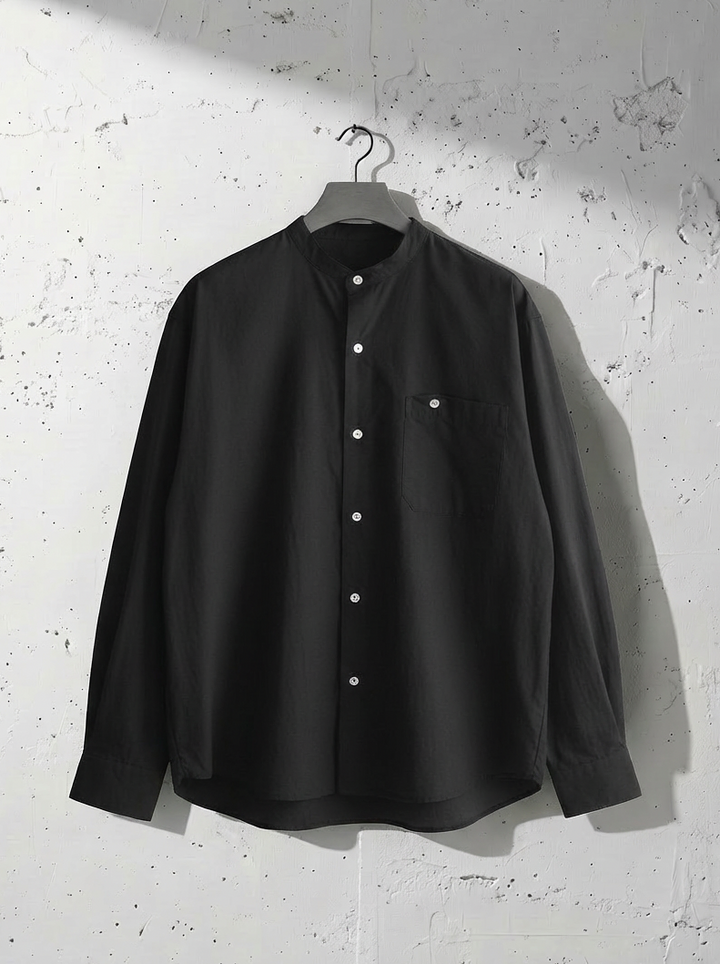 Zen Minimalist Stand Collar Shirt｜BM-T-113