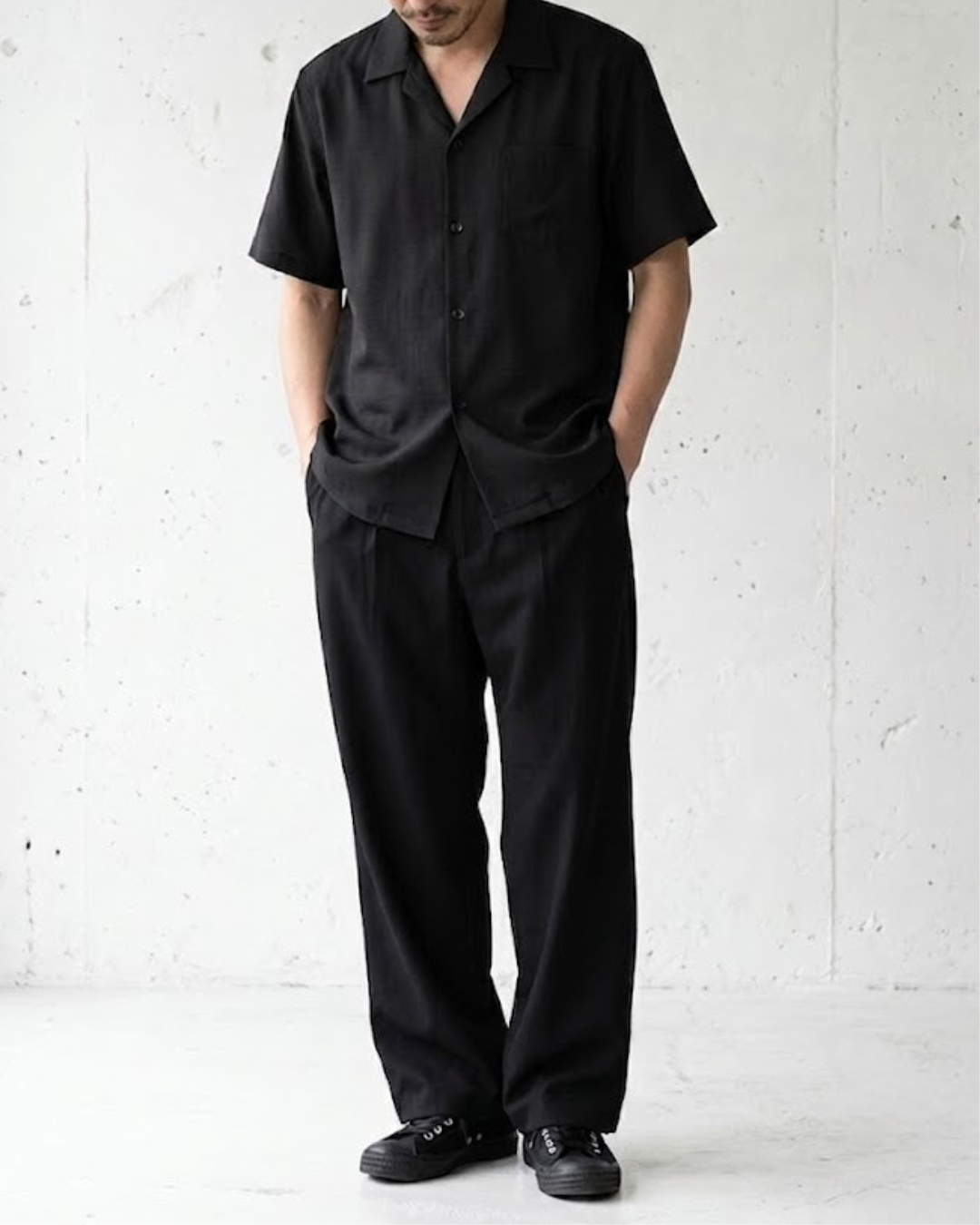 Fluid Cuba Collar Noir Shirt｜BM-T-164