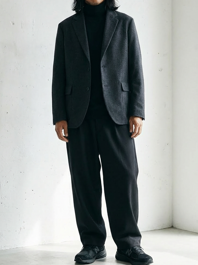 Double Pleats Draped Wide Pants ｜BM-B-122