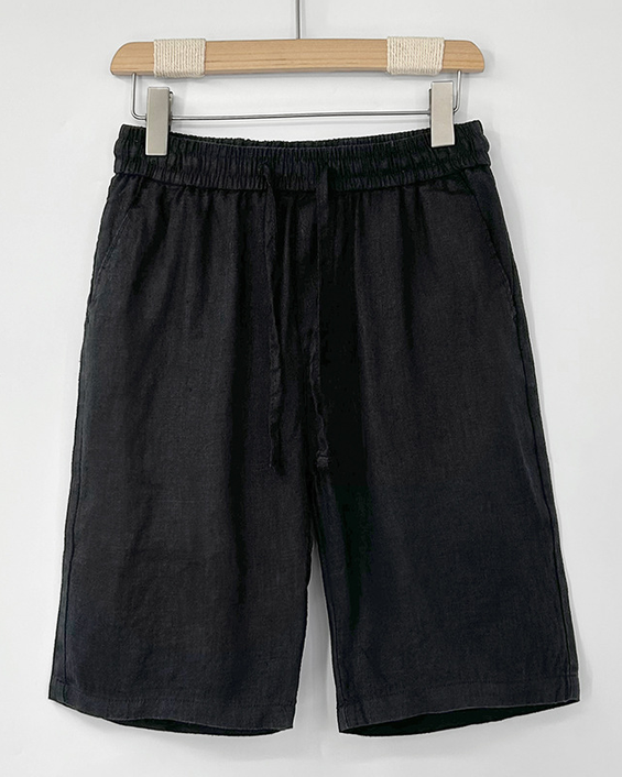 Relaxed Knee-Length Pure Linen Shorts｜BM-B-147