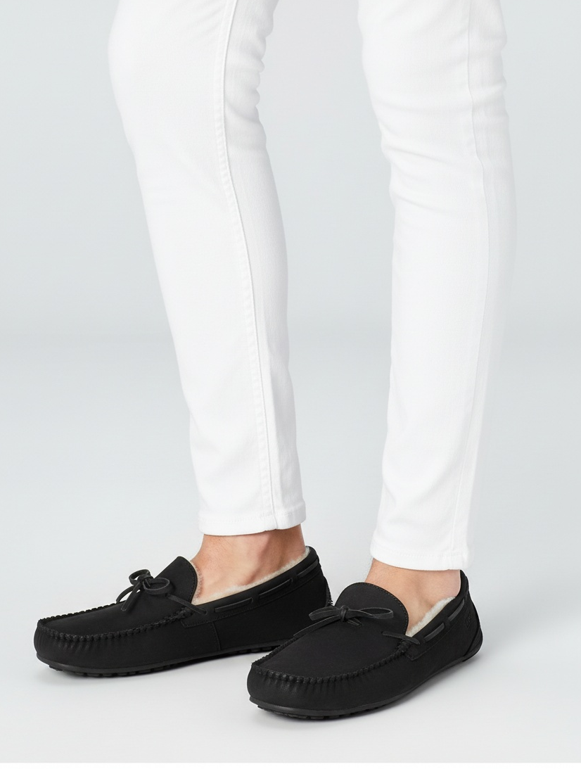 Warm Wool Slip-On Leather Loafers｜BM-SH-17