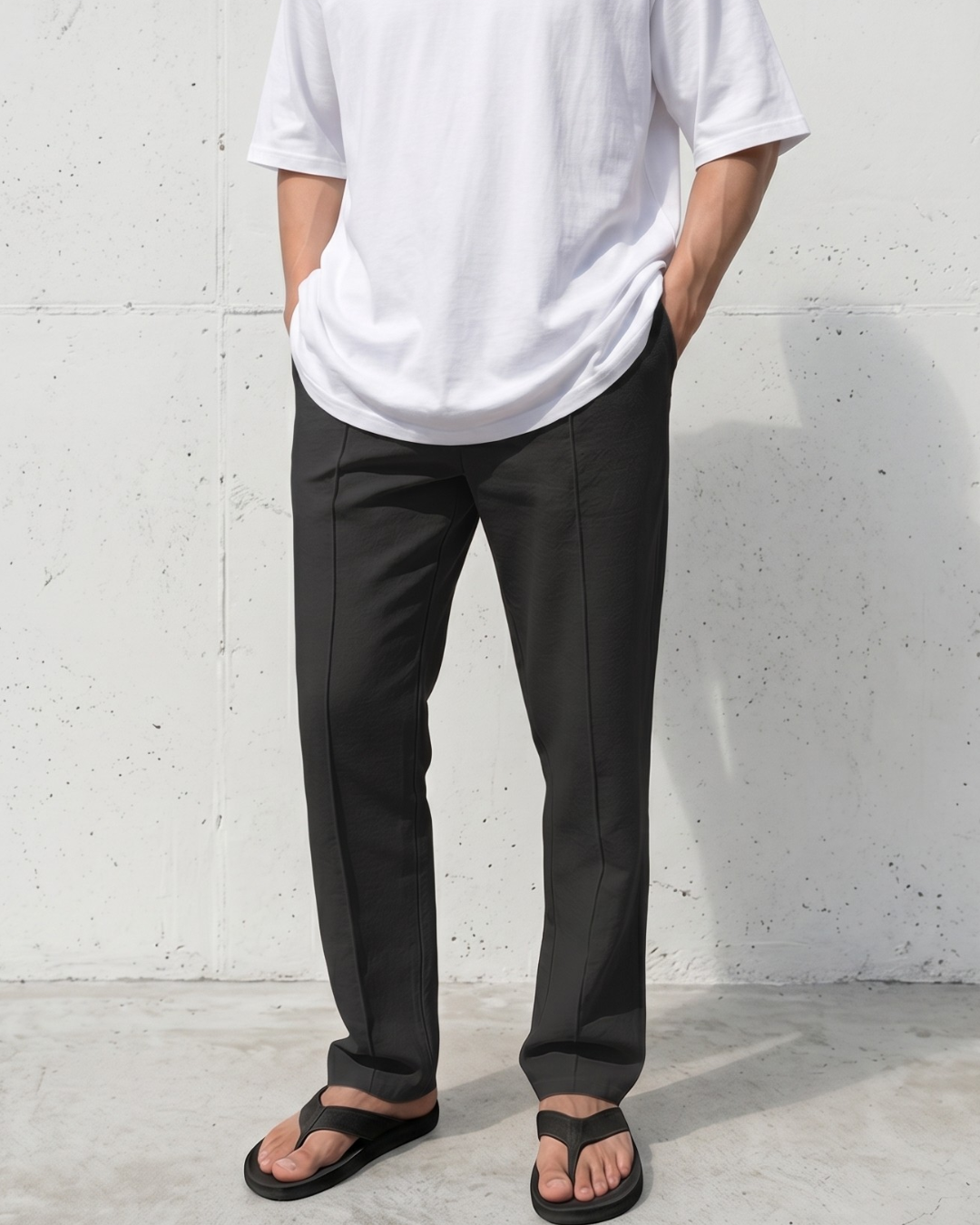Air-Flow Linen Loose Straight Trousers｜BM-B-148