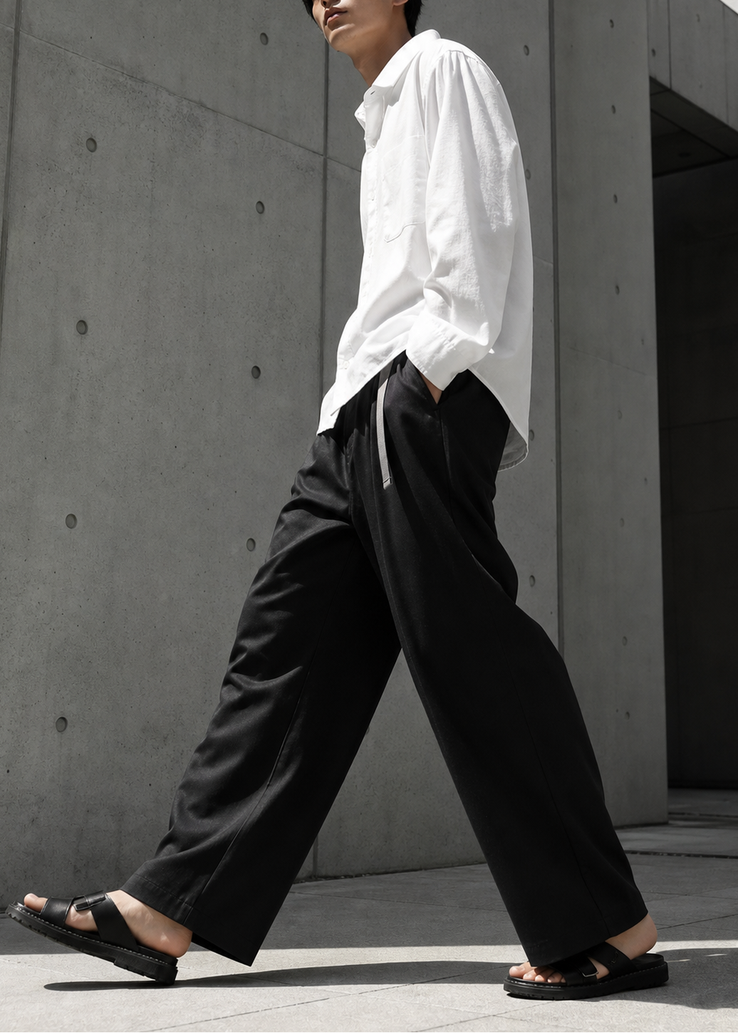 Loose Twill Tapered Chinos Pants｜BM-B-143