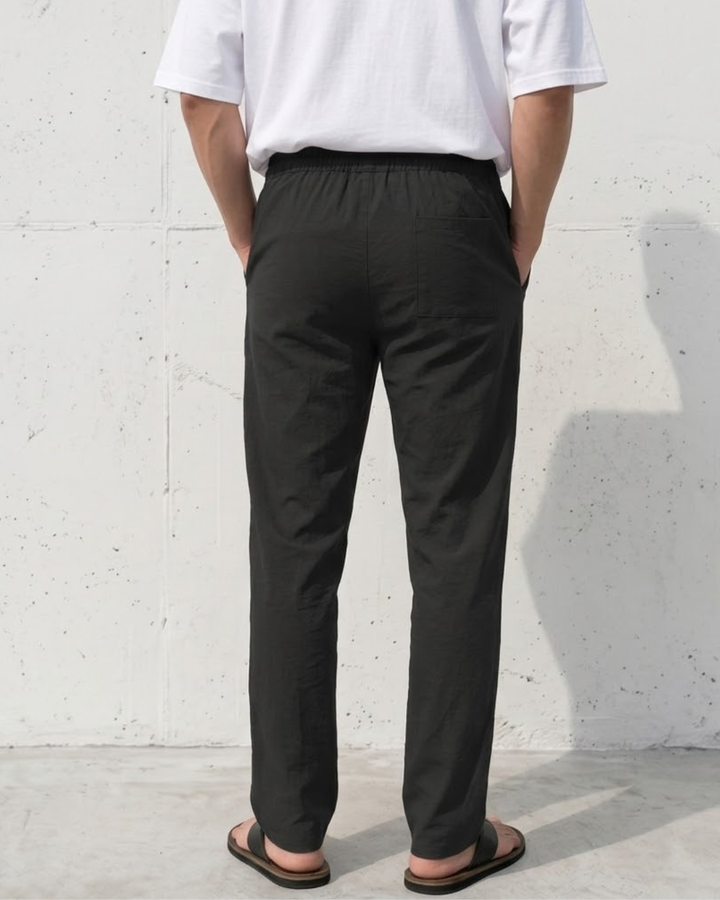 Air-Flow Linen Loose Straight Trousers｜BM-B-148