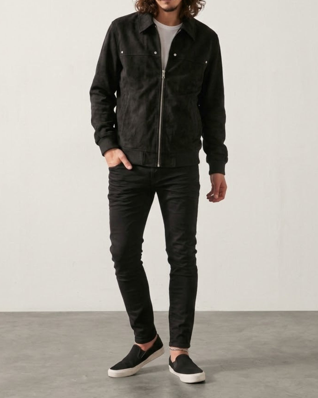 Vtg Suede Zip Blouson Jacket｜BM-O-148