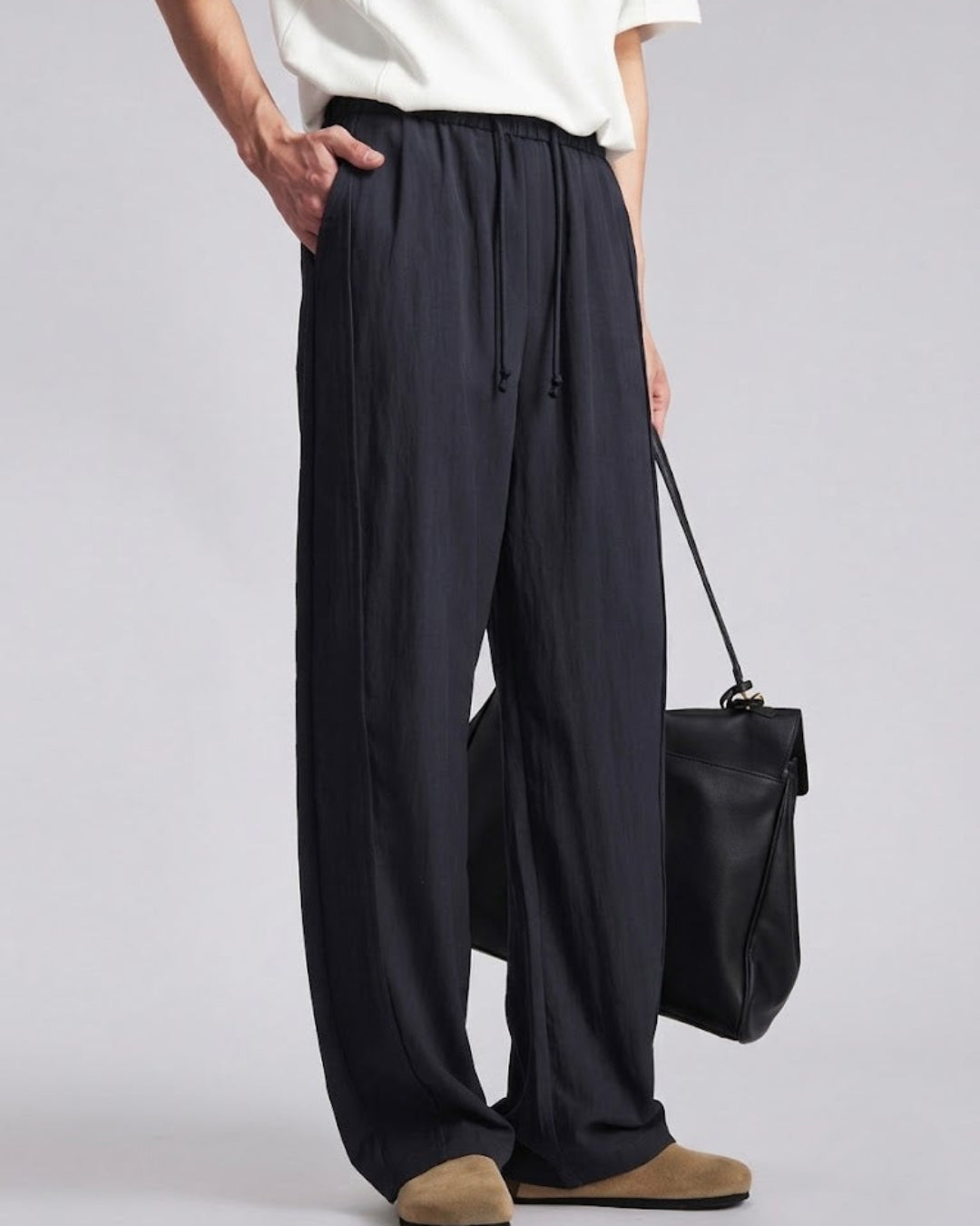 Lyocell-Linen Side-Seam Fluid Trousers｜BM-B-150