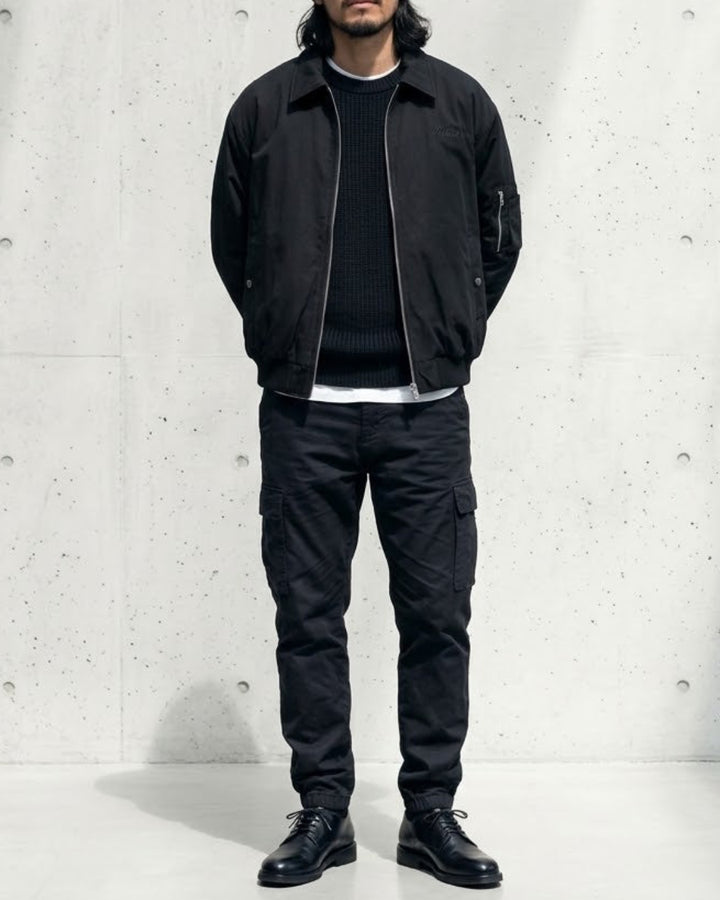 Retro Collared Padded Bomber Jacket｜BM-O-147