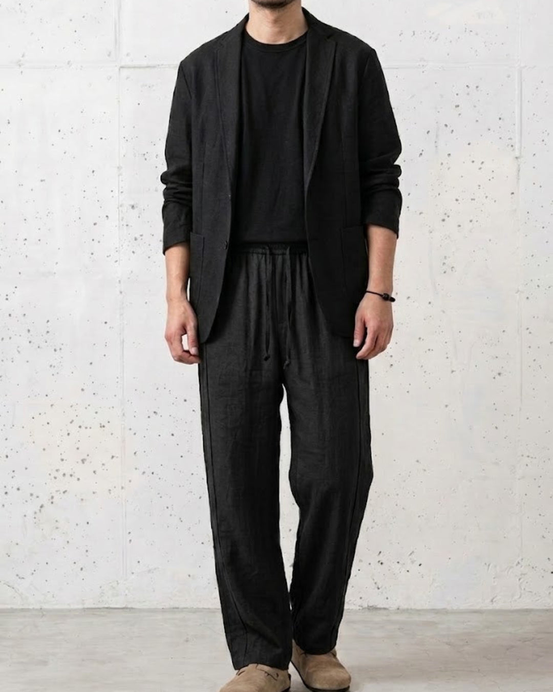 Lyocell-Linen Side-Seam Fluid Trousers｜BM-B-150