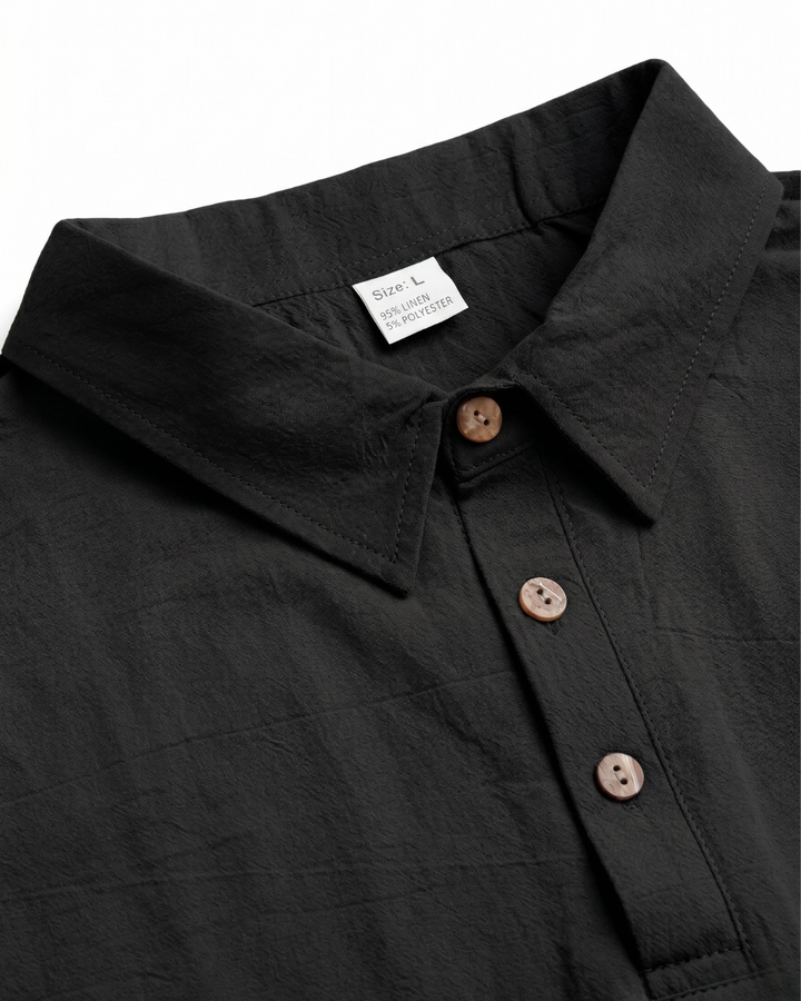 Urban Commute Solid Black Polo｜BM-T-166