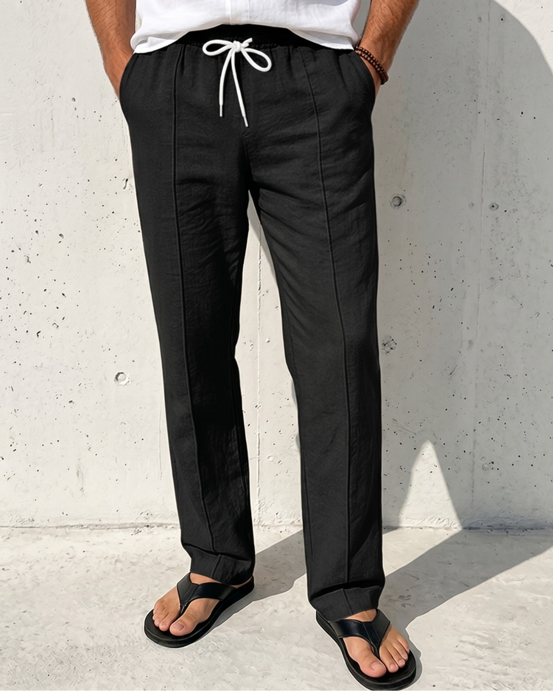 Air-Flow Linen Loose Straight Trousers｜BM-B-148