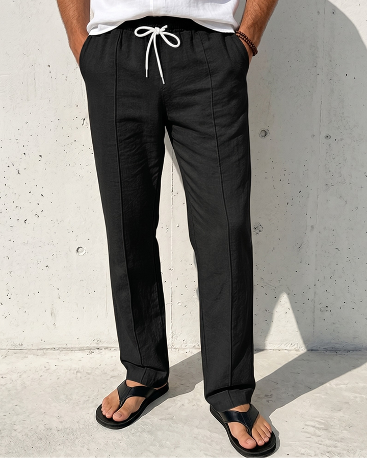 Air-Flow Linen Loose Straight Trousers｜BM-B-148