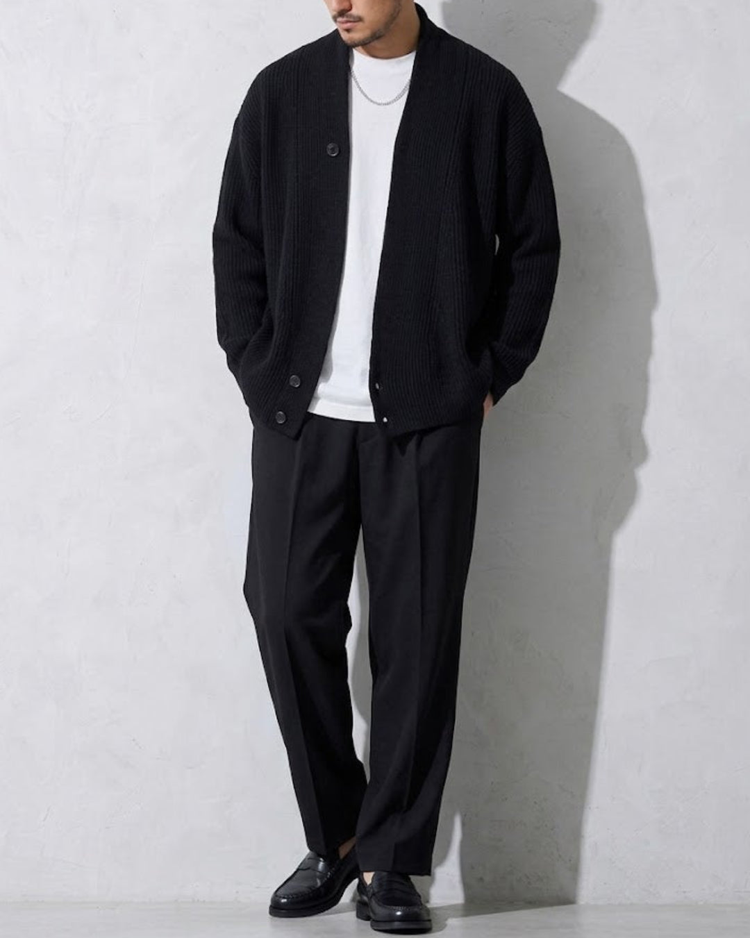 Asymmetric Wrap Front Knit Cardigan｜BM-T-185