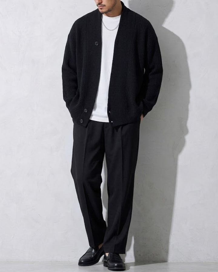 Asymmetric Wrap Front Knit Cardigan｜BM-T-185