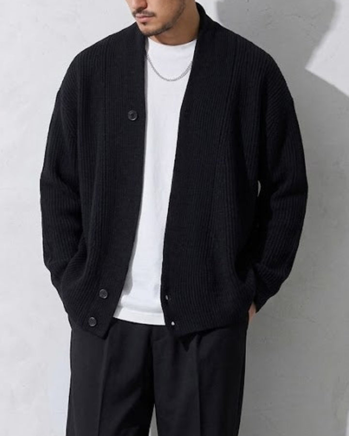 Asymmetric Wrap Front Knit Cardigan｜BM-T-185