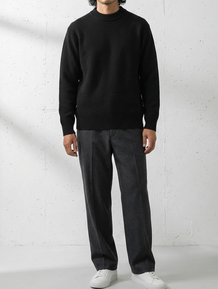 Fleece Knit Pullover Half Neck Sweater｜BM-T-136