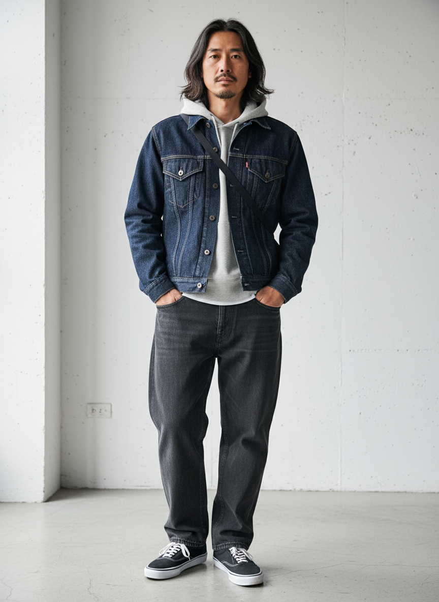 Straight Cut Black Denim｜BM-B-118