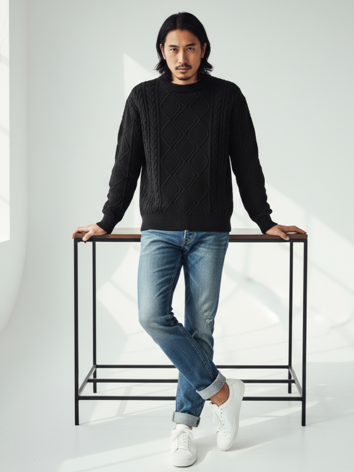 Chunky Cable Knit Sweater｜BM-T0104