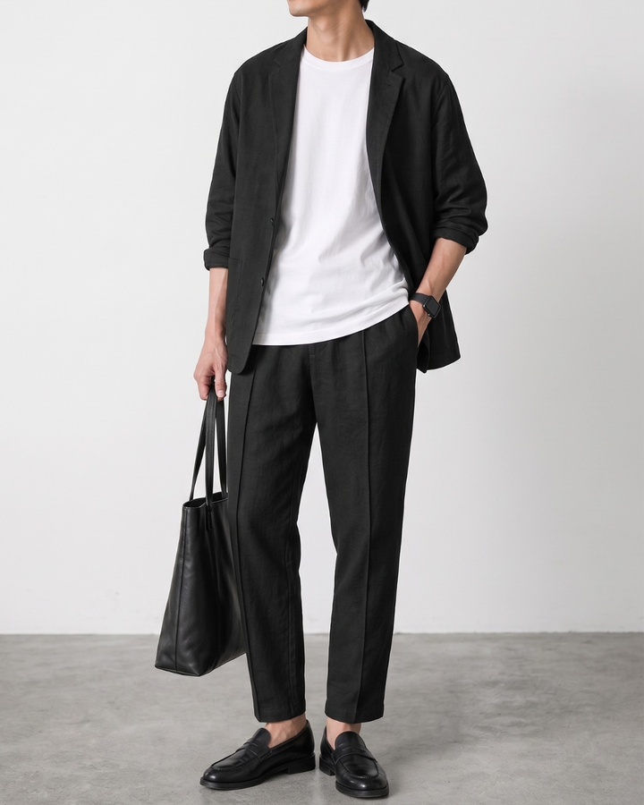 Air-Flow Linen Loose Straight Trousers｜BM-B-148