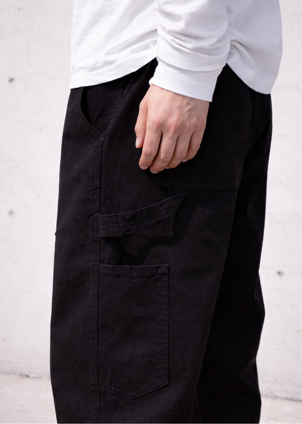 Vintage-Washed Pearl Canvas Work Pants｜BM-B-137