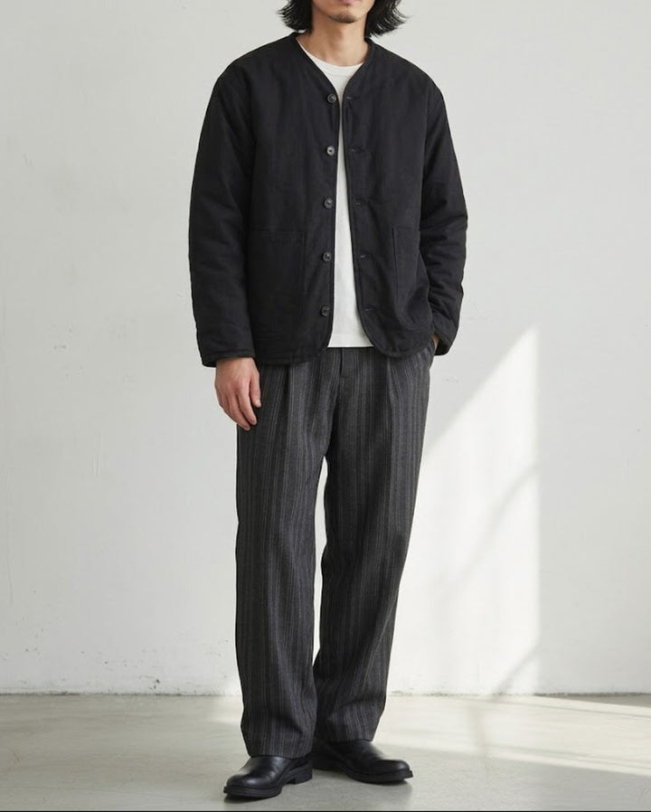 Striped Pleated Wide Leg Trousers｜BM-B-160