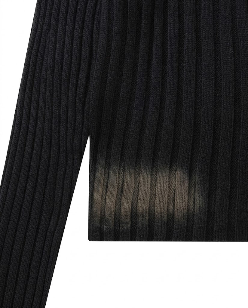 Dye Ribbed Mock Neck Knit Sweater｜BM-T-189