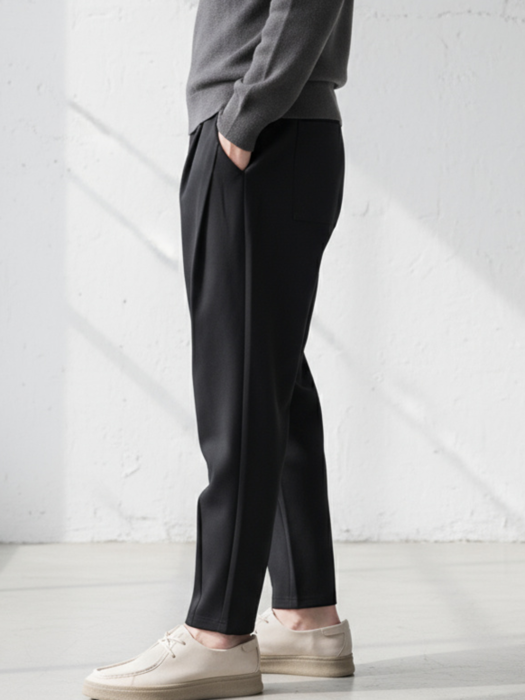 Elastic Waist Tapered Pants Cropped Design｜BM-B-107