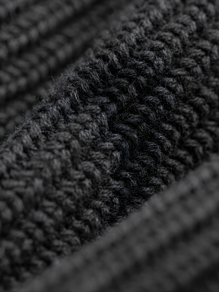 Black Wool Knit Hood｜BM-OT-11