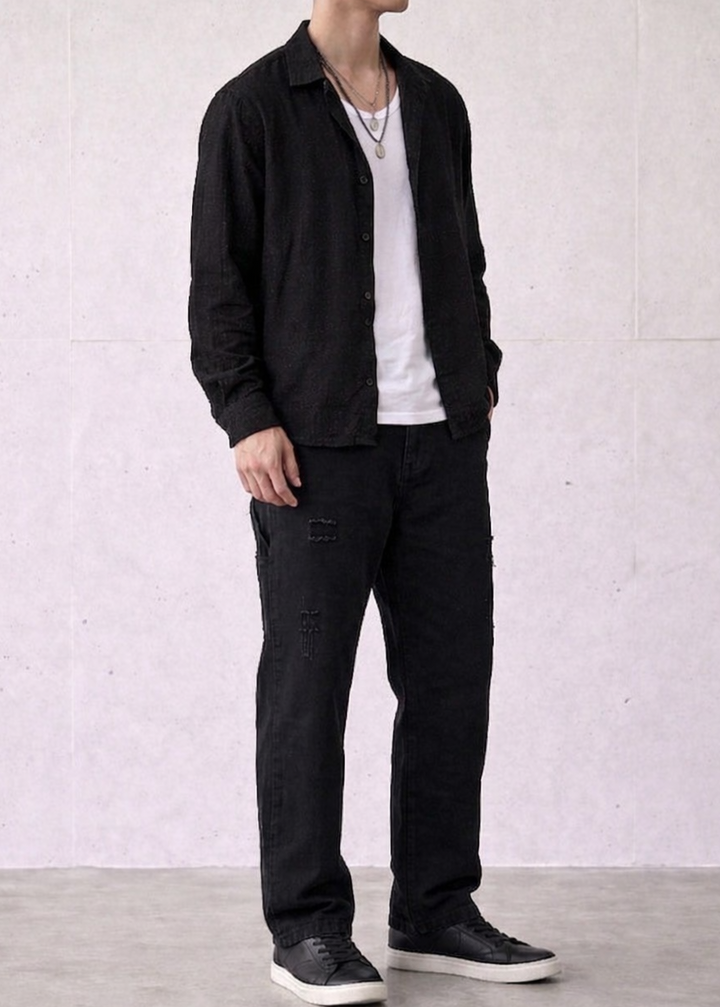 Vintage-Washed Pearl Canvas Work Pants｜BM-B-137