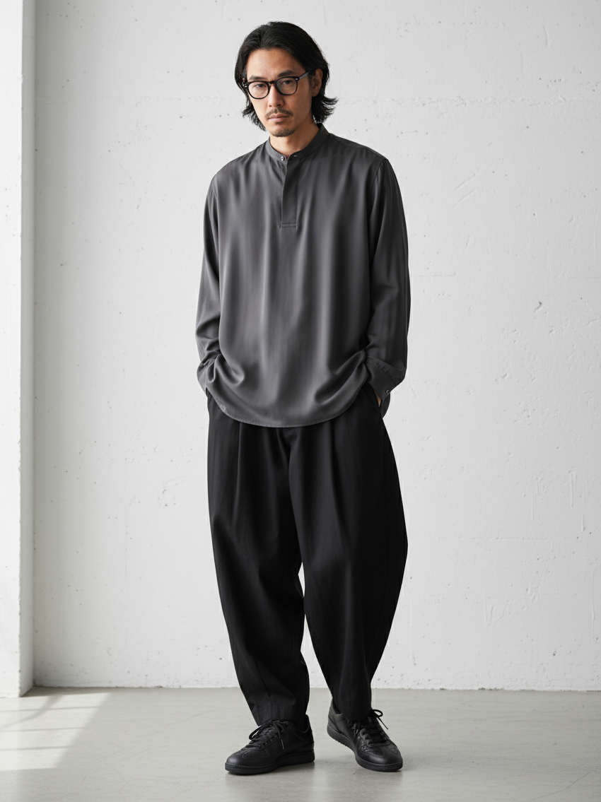 Cotton Wide-Leg Loose Fit Pants｜BM-B-117