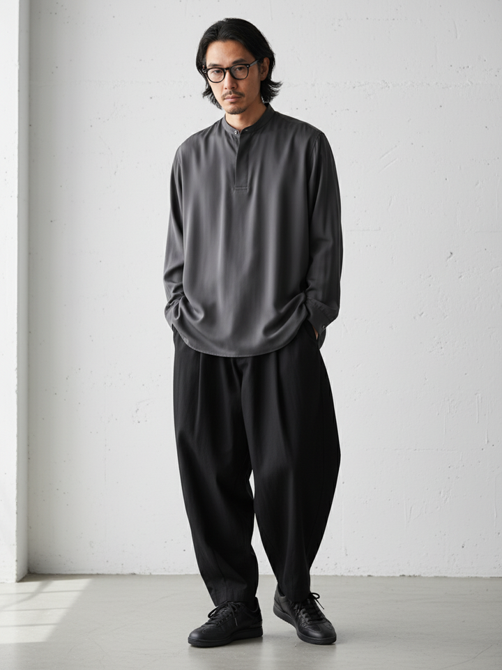 Cotton Wide-Leg Loose Fit Pants｜BM-B-117