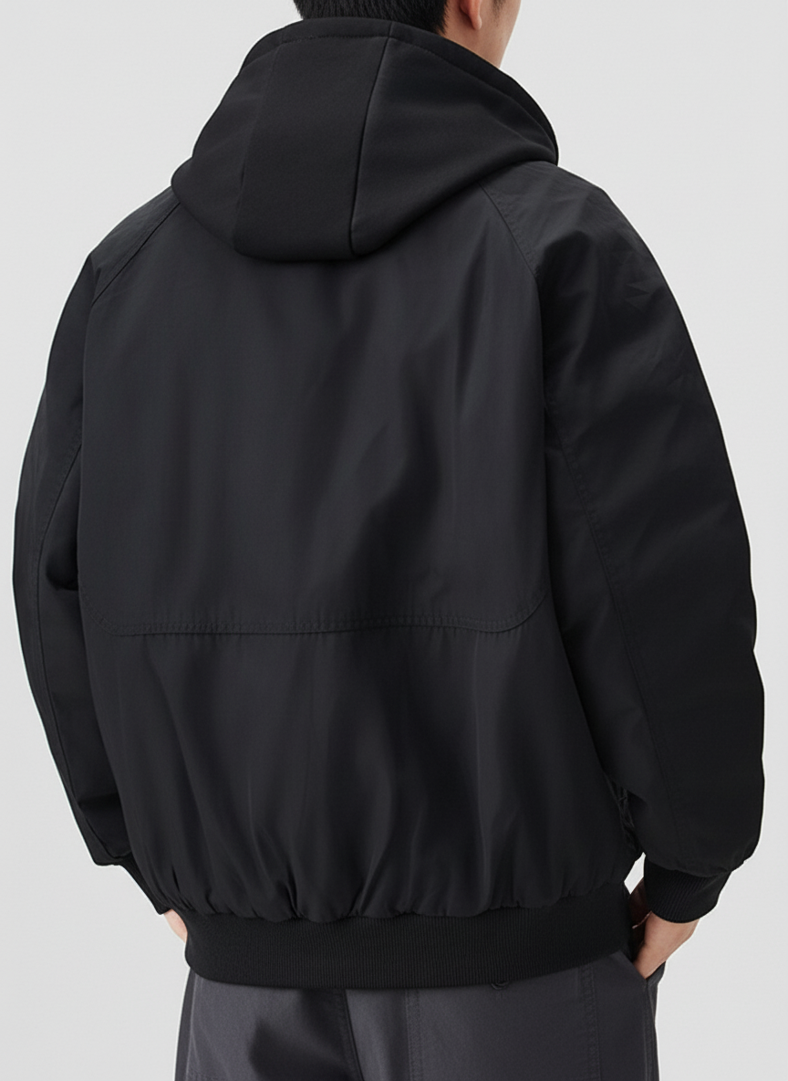 Layered Style Hood Warm Bomber Jacket ｜BM-O-121