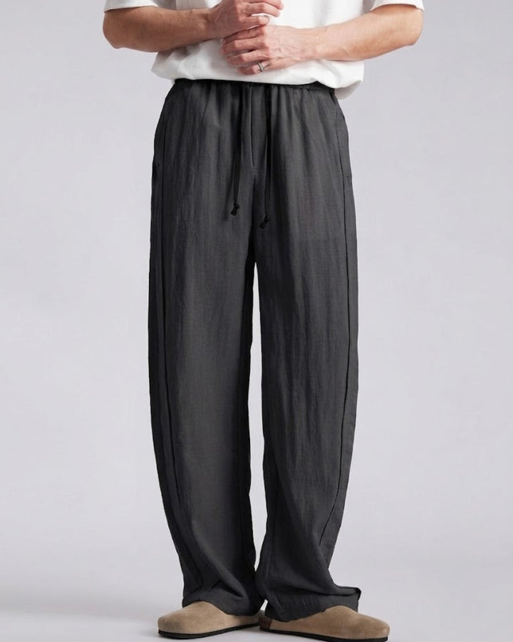 Lyocell-Linen Side-Seam Fluid Trousers｜BM-B-150