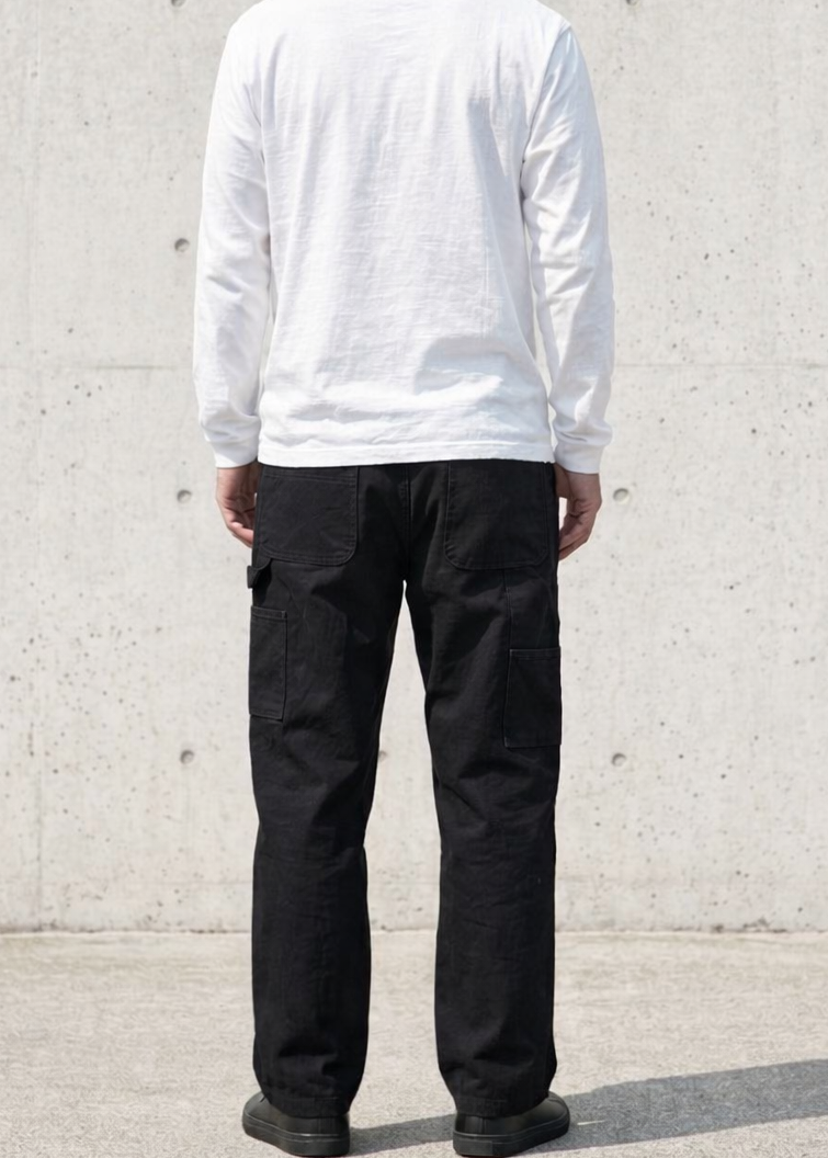 Vintage-Washed Pearl Canvas Work Pants｜BM-B-137