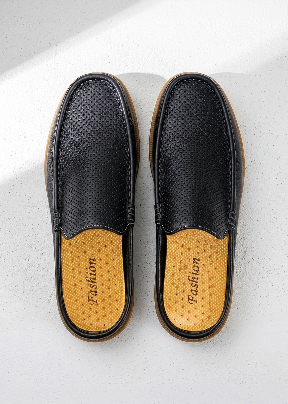 Noir Closed-Toe Mules Leather Sandals｜BM-SH-24 – BOZBRO