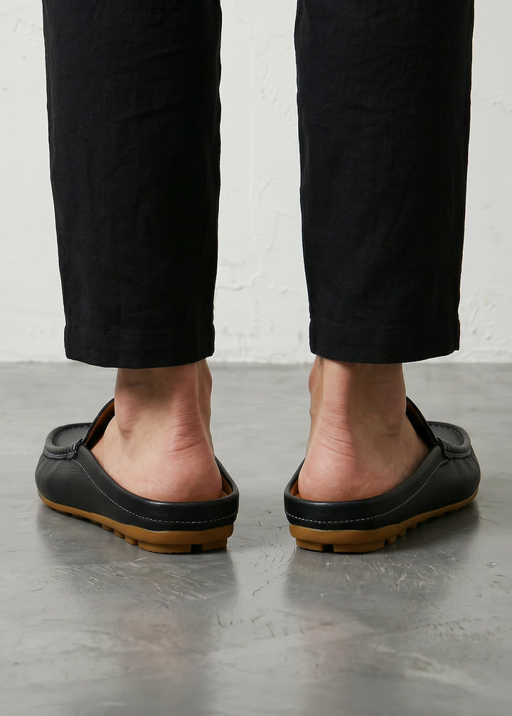 Noir Closed-Toe Mules Leather Sandals｜BM-SH-24