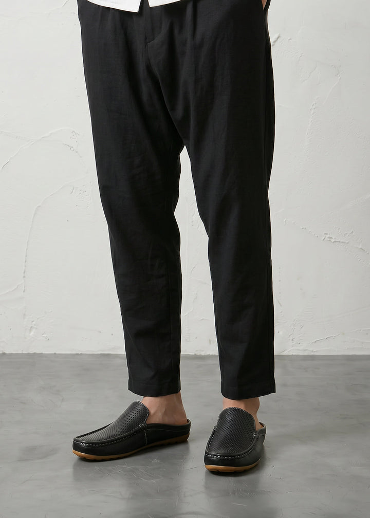 Noir Closed-Toe Mules Leather Sandals｜BM-SH-24