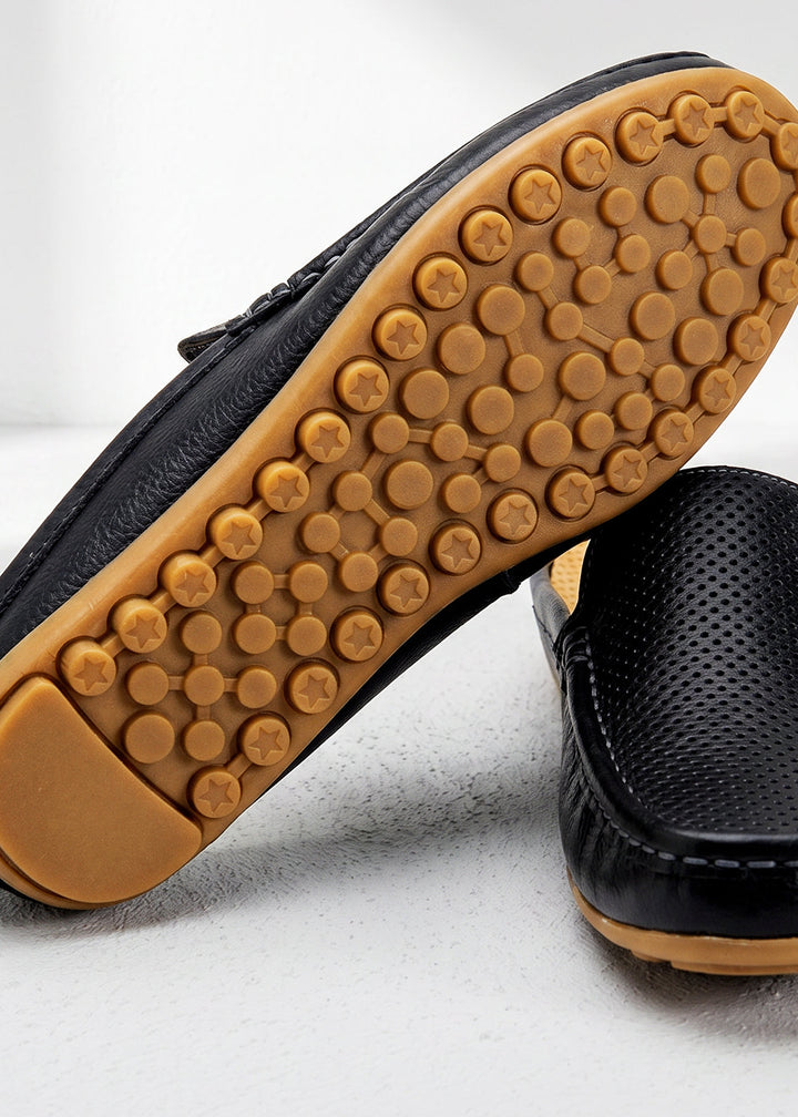 Noir Closed-Toe Mules Leather Sandals｜BM-SH-24