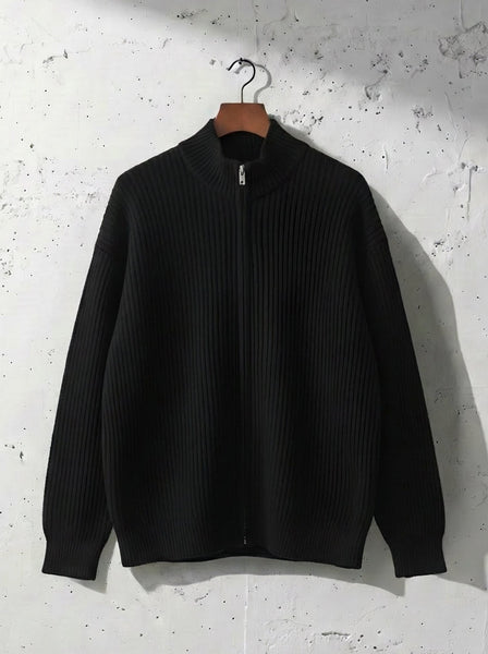 ニット　黒 Warm Mock Neck Zipper Knit ｜BM-T-105 – BOZBRO
