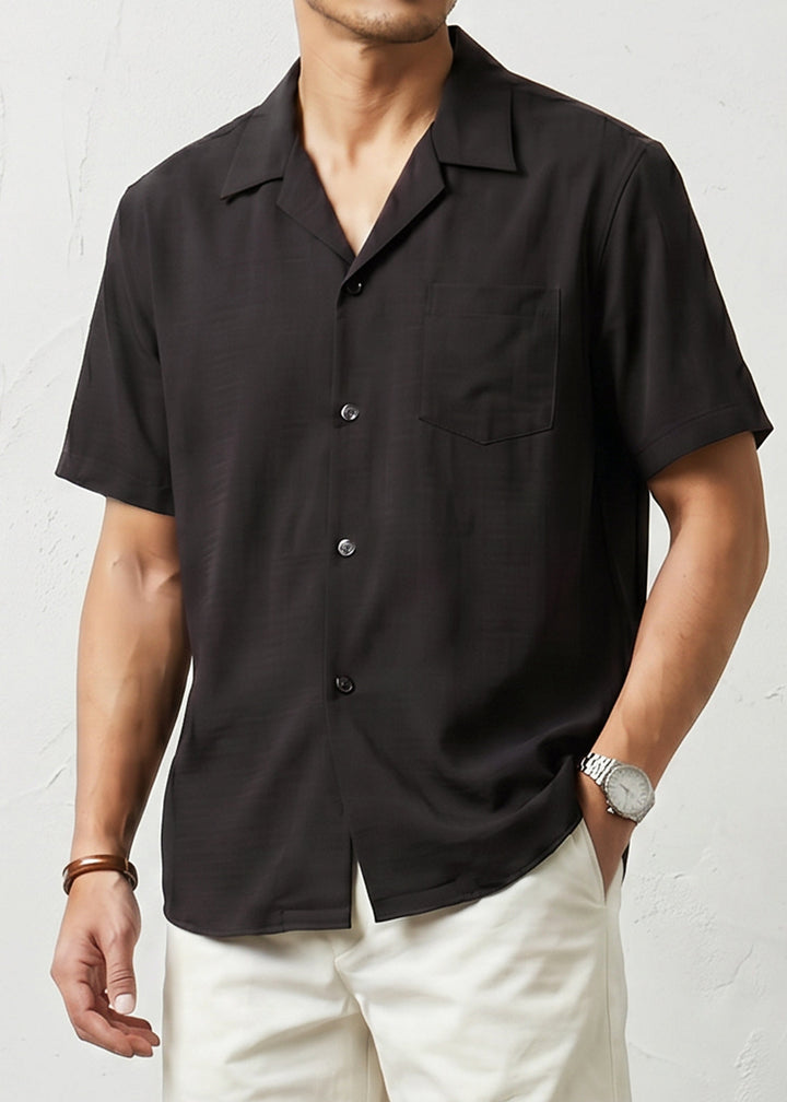 Fluid Cuba Collar Noir Shirt｜BM-T-164