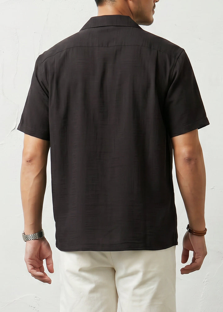 Fluid Cuba Collar Noir Shirt｜BM-T-164