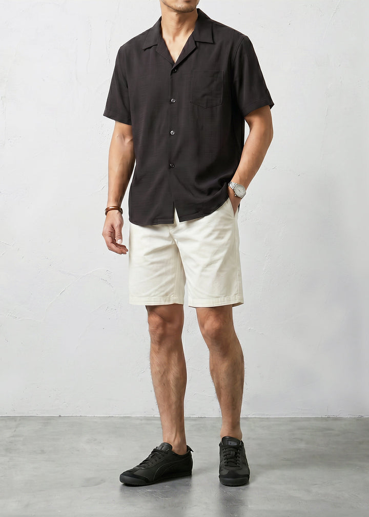 Fluid Cuba Collar Noir Shirt｜BM-T-164