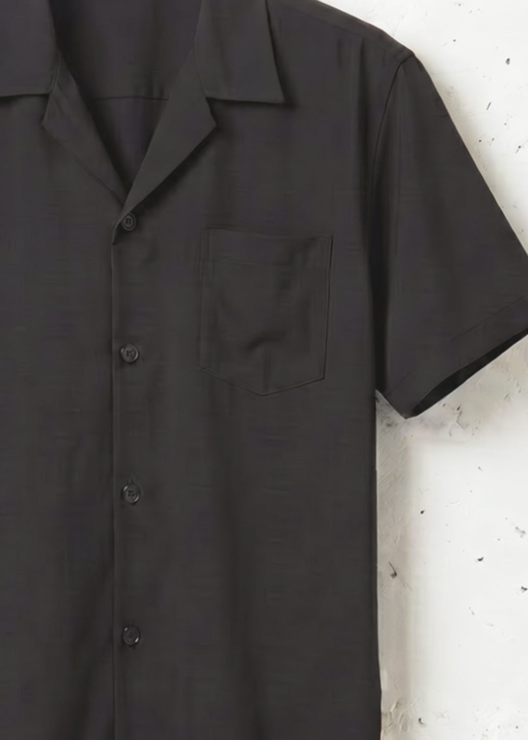 Fluid Cuba Collar Noir Shirt｜BM-T-164
