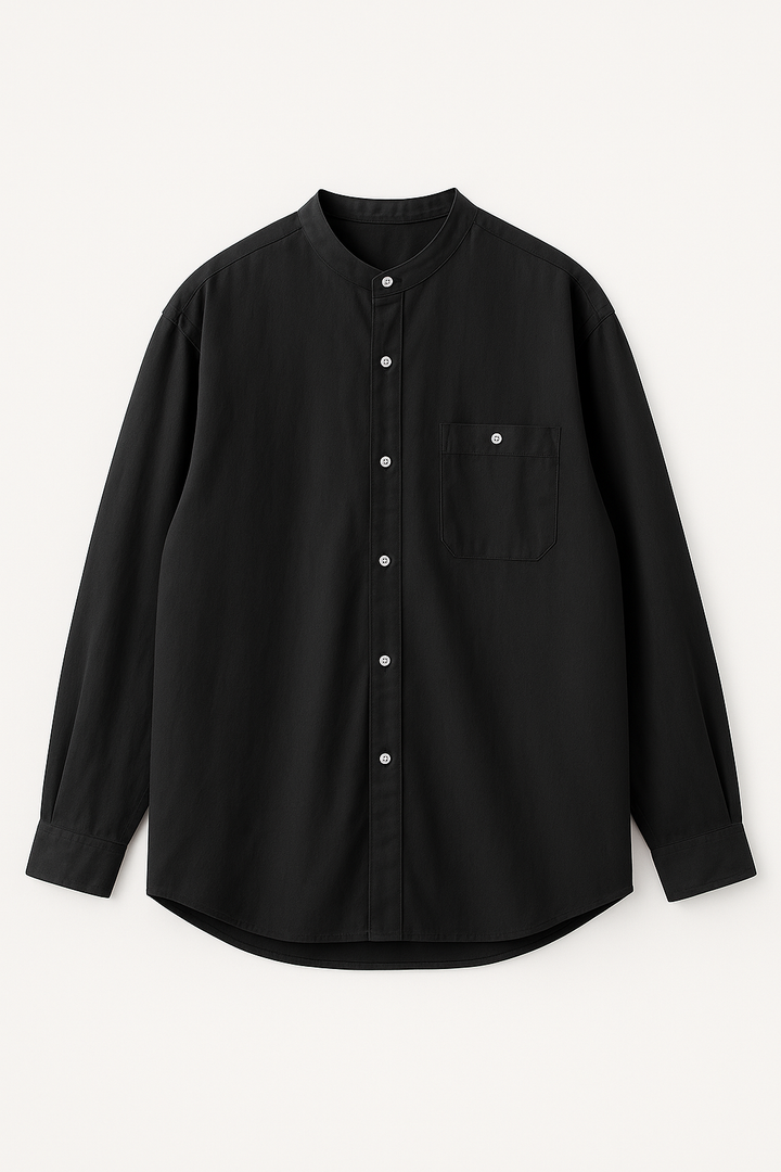 Zen Minimalist Stand Collar Shirt｜BM-T-113