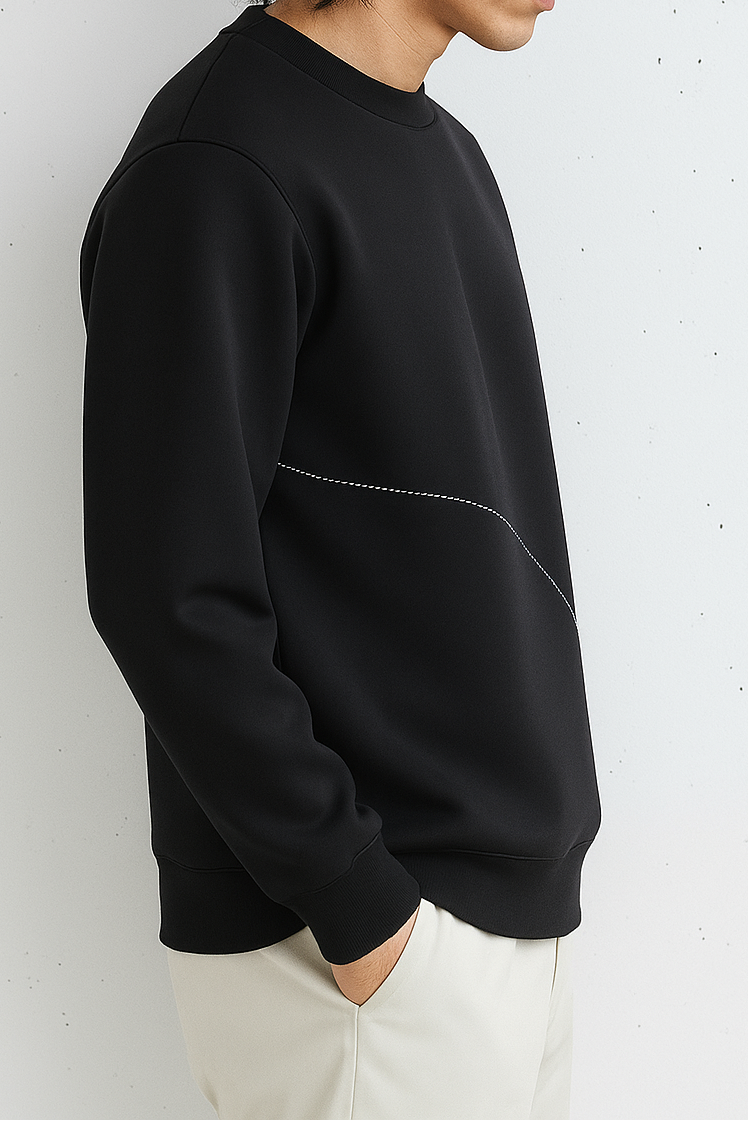 Minimal Line Embroidery Crewneck｜BM-T-120
