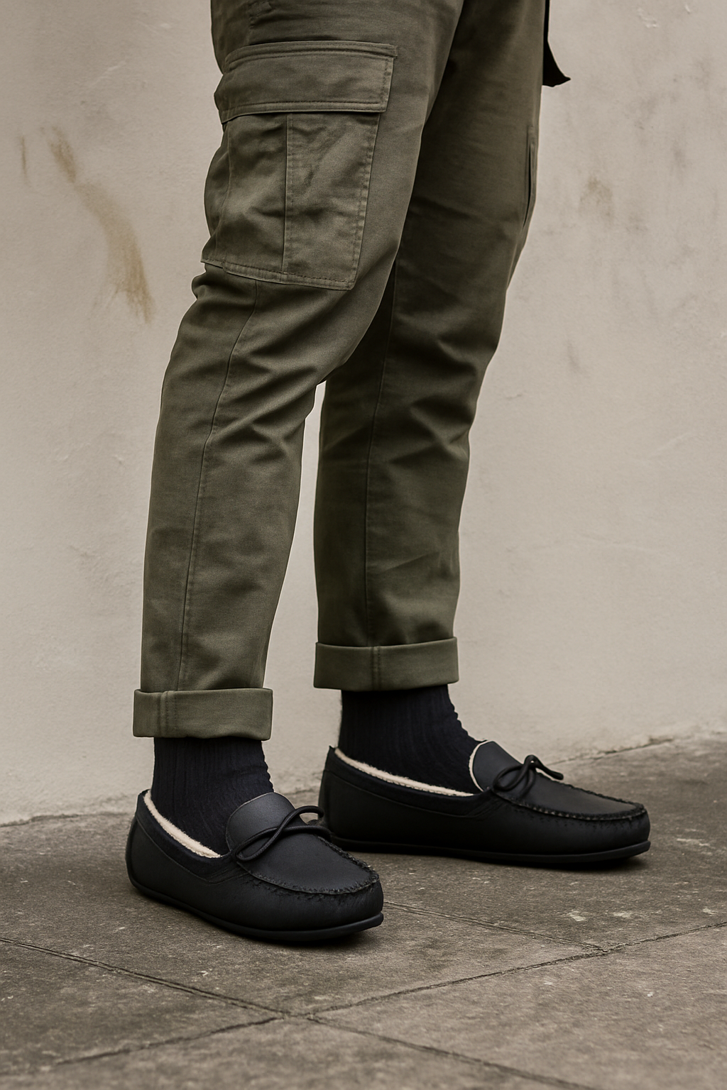 Warm Wool Slip-On Leather Loafers｜BM-SH-17