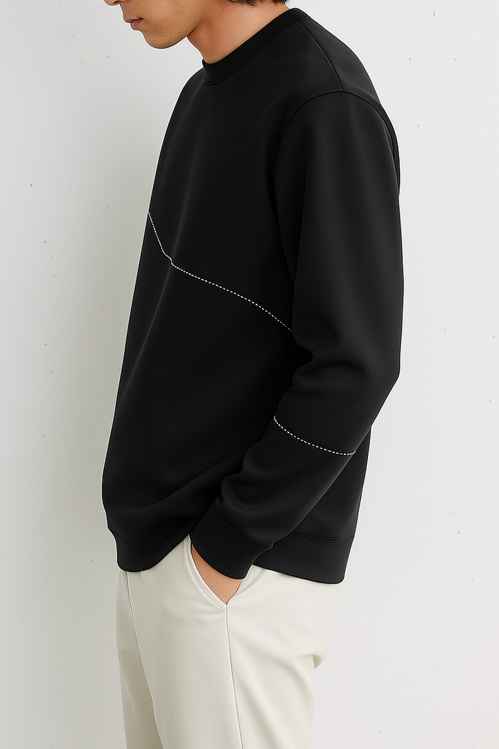 Minimal Line Embroidery Crewneck｜BM-T-120