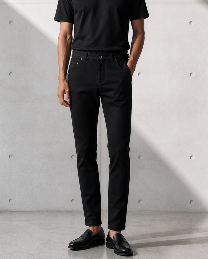 Slim Tapered Chino Black Pants｜BM-B-142